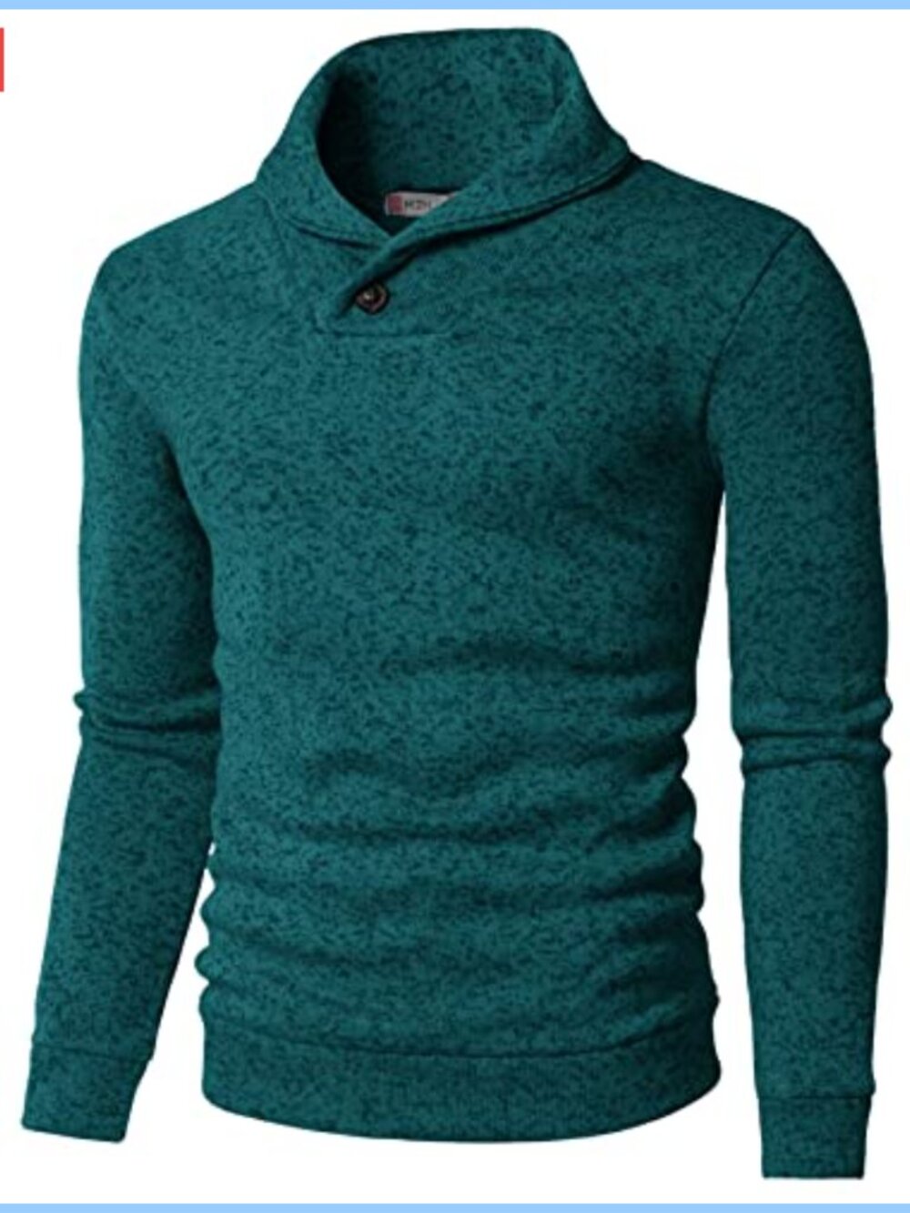 Men's Slim Fit Pullover Sweatshirt with Shawl Collar Thermal Knit